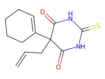 Barbituric acid, 5-allyl-5-(1-cyclohexen-1-yl)-2-thio- structure