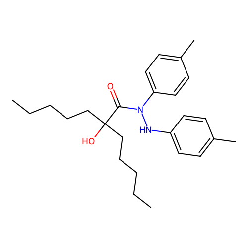 2-hydroxy-N,N'-bis(4-methylphenyl)-2-pentylheptanehydrazide structure