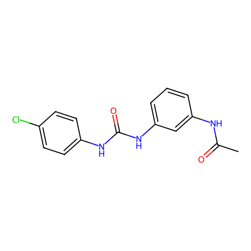 N-[3-[(4-chlorophenyl)carbamoylamino]phenyl]acetamide structure