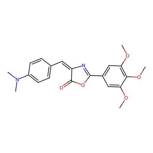 (E)-4-(4-(dimethylamino)benzylidene)-2-(3,4,5-trimethoxyphenyl)oxazol-5(4H)-one structure