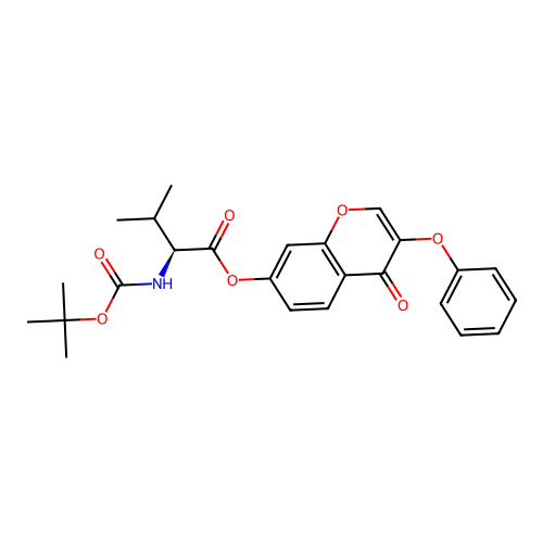 4-oxo-3-phenoxy-4H-chromen-7-yl N-(tert-butoxycarbonyl)-L-valinate structure