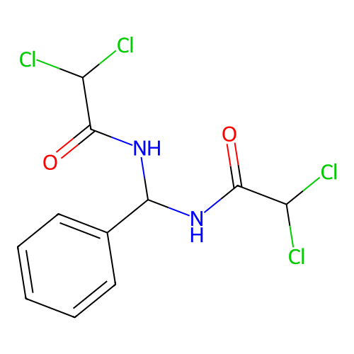 2,2-dichloro-N-[[(2,2-dichloroacetyl)amino]-phenylmethyl]acetamide structure