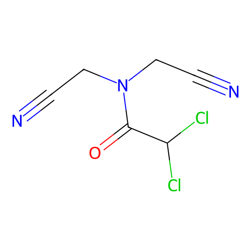 2,2-dichloro-N,N-bis(cyanomethyl)acetamide structure