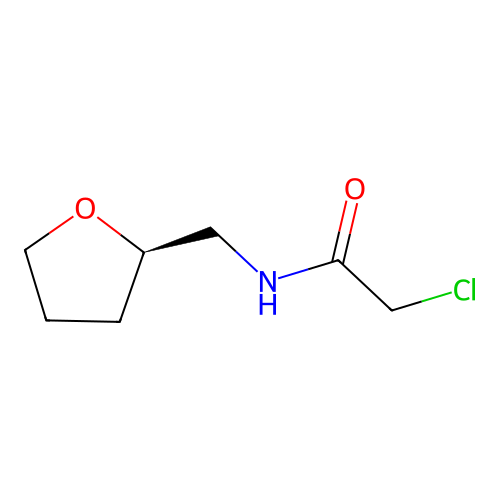 2-chloro-N-[[(2R)-oxolan-2-yl]methyl]acetamide structure