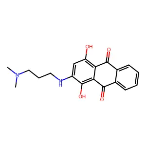 2-[3-(Dimethylamino)propylamino]-1,4-dihydroxyanthracene-9,10-dione structure