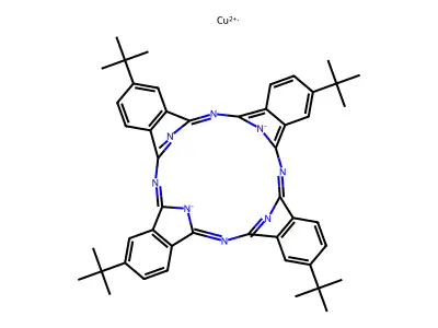 Copper tetra-4-tert-butylphthalocyanine structure