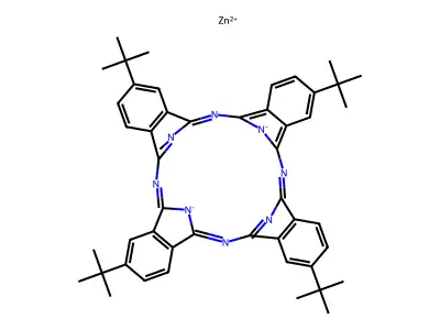 Zinc(II)2,9,16,23-(tetra-t-butyl)phthalocyanine structure