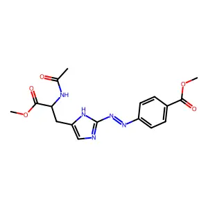 Histidine, N-acetyl-2-[[4-methoxycarbonyl]phenylazo]-, methyl ester structure