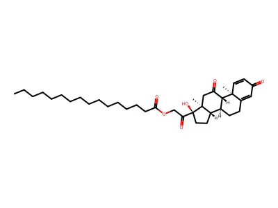 17,21-Dihydroxypregna-1,4-diene-3,11,20-trione 21-hexadecanoate structure