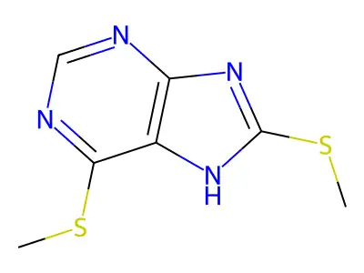 6,8-bis(methylsulfanyl)-7H-purine structure