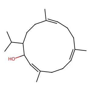 3,7,11-Trimethyl-14-isopropyl-2,6,10-cyclotetradecatrien-1-ol structure