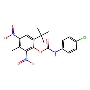 6-Tert-butyl-3-methyl-2,4-dinitrophenyl (4-chlorophenyl)carbamate structure