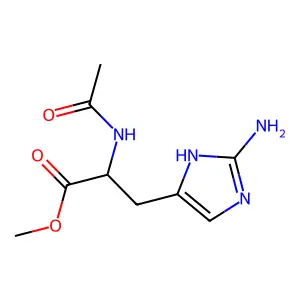 methyl 2-acetamido-3-(2-amino-1H-imidazol-5-yl)propanoate structure