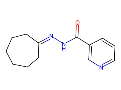 N-(cycloheptylideneamino)pyridine-3-carboxamide structure