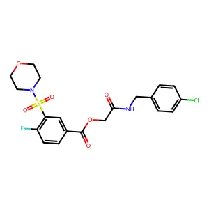 [2-[(4-chlorophenyl)methylamino]-2-oxoethyl] 4-fluoro-3-morpholin-4-ylsulfonylbenzoate structure