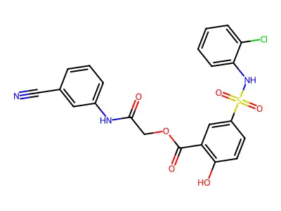 [2-(3-Cyanoanilino)-2-oxoethyl] 5-[(2-chlorophenyl)sulfamoyl]-2-hydroxybenzoate structure