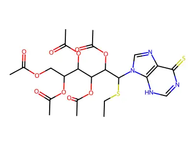 [2,3,4,5-tetraacetyloxy-6-ethylsulfanyl-6-(6-sulfanylidene-3 structure