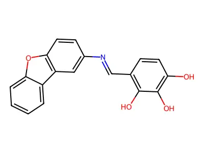 4-[({8-oxatricyclo[7.4.0.0,2,7]trideca-1(9),2(7),3,5,10,12-hexaen-4-yl}imino)methyl]benzene-1,2,3-triol structure