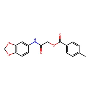 [2-(1,3-Benzodioxol-5-ylamino)-2-oxoethyl] 4-methylbenzoate structure