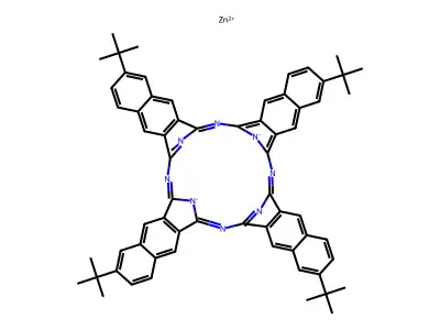 Zinc 2,11,20,29-tetra-tert-butyl-2,3-naphthalocyanine structure