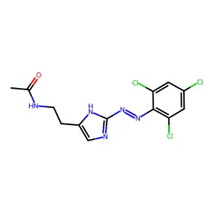 N-(2-{(2Z)-2-[2-(2,4,6-Trichlorophenyl)hydrazinylidene]-2H-imidazol-4-yl}ethyl)acetamide structure