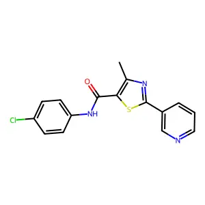 N-(4-chlorophenyl)-4-methyl-2-(3-pyridinyl)-1,3-thiazole-5-carboxamide structure
