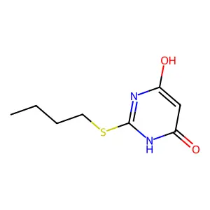 2-(Butylsulfanyl)pyrimidinediium-4,6-diolate structure
