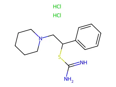 1-Phenyl-2-(piperidin-1-yl)ethyl carbamimidothioate--hydrogen chloride (1/2) structure