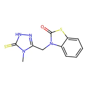 3-[(5-Mercapto-4-methyl-4H-1,2,4-triazol-3-yl)methyl]-1,3-benzothiazol-2(3H)-one structure