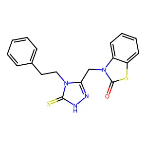 3-[(5-Thioxo-4-phenethyl-1H-1,2,4-triazole-3-yl)methyl]benzothiazole-2(3H)-one structure