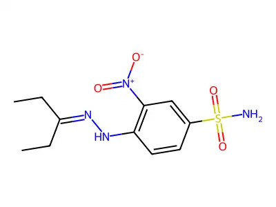 3-Nitro-4-(2-pentan-3-ylidenehydrazinyl)benzenesulfonamide structure