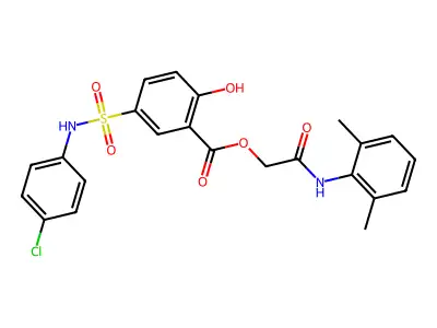 [2-(2,6-dimethylanilino)-2-oxoethyl] 5-[(4-chlorophenyl)sulfamoyl]-2-hydroxybenzoate structure