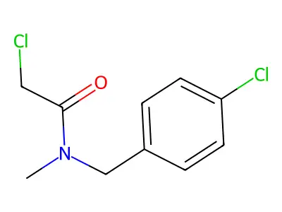 2-chloro-N-[(4-chlorophenyl)methyl]-N-methylacetamide structure