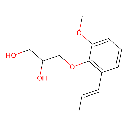 1,2-Propanediol, 3-(2-methoxy-6-(1-propenyl)phenoxy)- structure