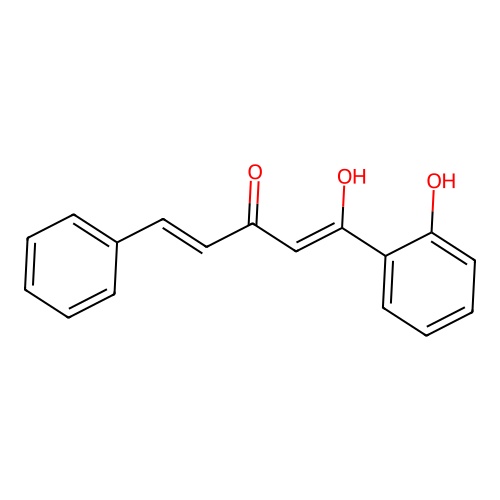 1-Hydroxy-1-(2-hydroxyphenyl)-5-phenylpenta-1,4-dien-3-one structure