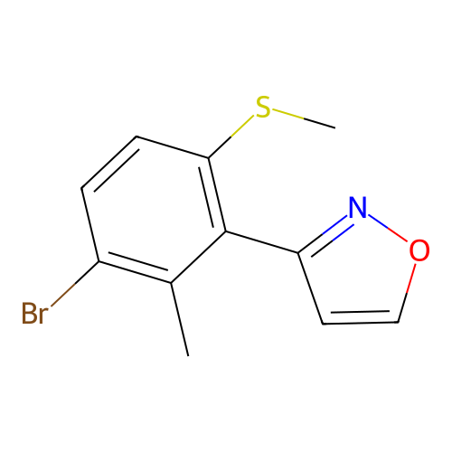 3-(3-Bromo-2-methyl-6-methylsulfanylphenyl)-1,2-oxazole structure