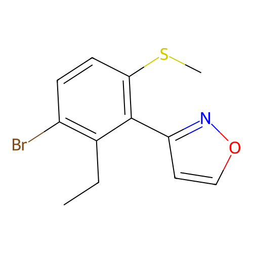3-(3-Bromo-2-ethyl-6-methylsulfanylphenyl)-1,2-oxazole structure