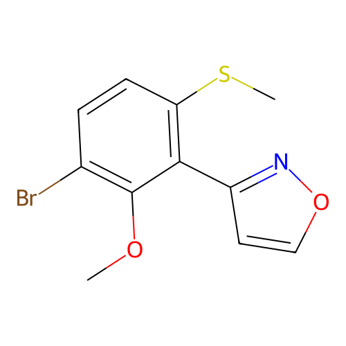 3-(3-Bromo-2-methoxy-6-methylsulfanylphenyl)-1,2-oxazole structure