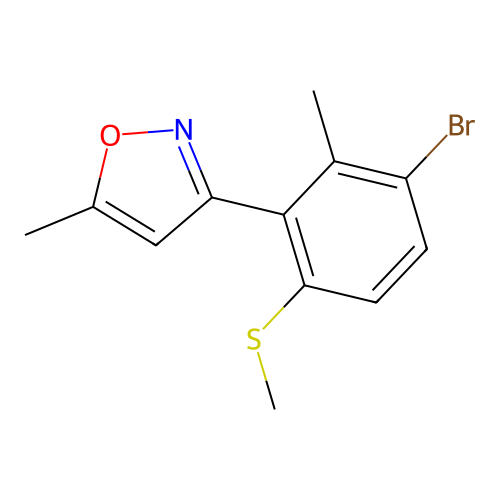 3-(3-Bromo-2-methyl-6-methylsulfanylphenyl)-5-methyl-1,2-oxazole structure