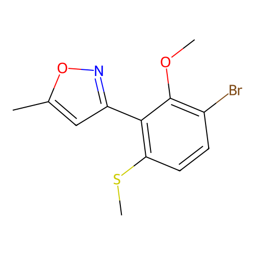3-(3-Bromo-2-methoxy-6-methylsulfanylphenyl)-5-methyl-1,2-oxazole structure
