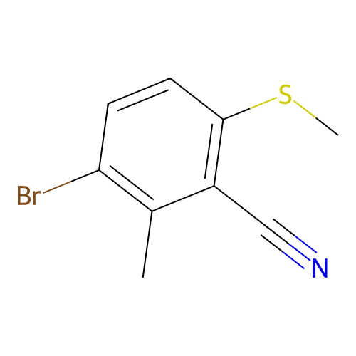 3-Bromo-2-methyl-6-(methylthio)benzonitrile structure