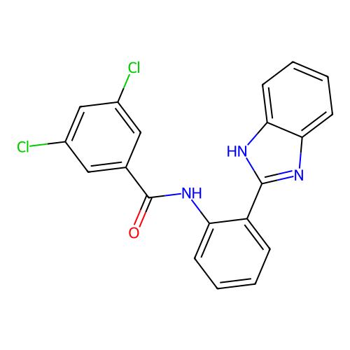N-(2-(1H-benzo[d]imidazol-2-yl)phenyl)-3,5-dichlorobenzamide structure