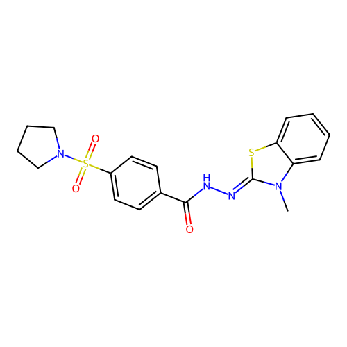 (Z)-N'-(3-methylbenzo[d]thiazol-2(3H)-ylidene)-4-(pyrrolidin-1-ylsulfonyl)benzohydrazide structure