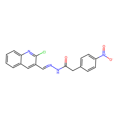 N'-[(2-chloro-3-quinolinyl)methylene]-2-{4-nitrophenyl}acetohydrazide structure