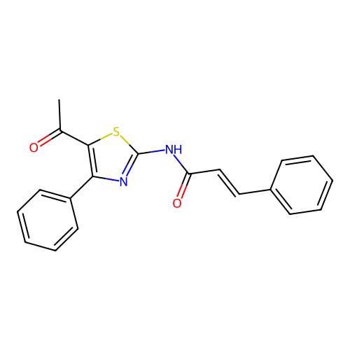 N-(5-acetyl-4-phenylthiazol-2-yl)cinnamamide structure