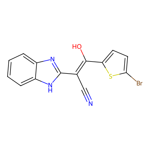 (5-bromo-2-thenoyl)(1,3-dihydro-2H-1,3-benzimidazol-2-ylidene)acetonitrile structure