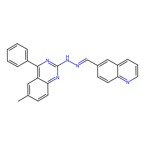 6-methyl-4-phenyl-N-[(E)-quinolin-6-ylmethylideneamino]quinazolin-2-amine structure