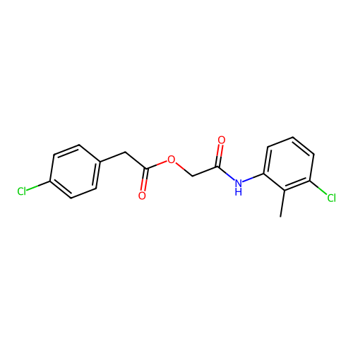[2-(3-Chloro-2-methylanilino)-2-oxoethyl] 2-(4-chlorophenyl)acetate structure