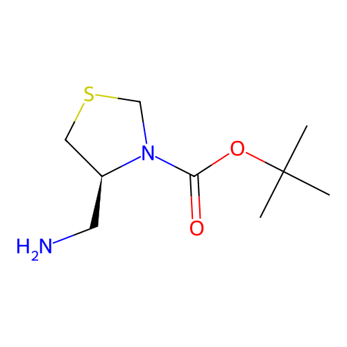 tert-butyl (4S)-4-(aminomethyl)-1,3-thiazolidine-3-carboxylate structure