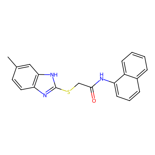 2-[(6-methyl-1H-benzimidazol-2-yl)sulfanyl]-N-(naphthalen-1-yl)acetamide structure